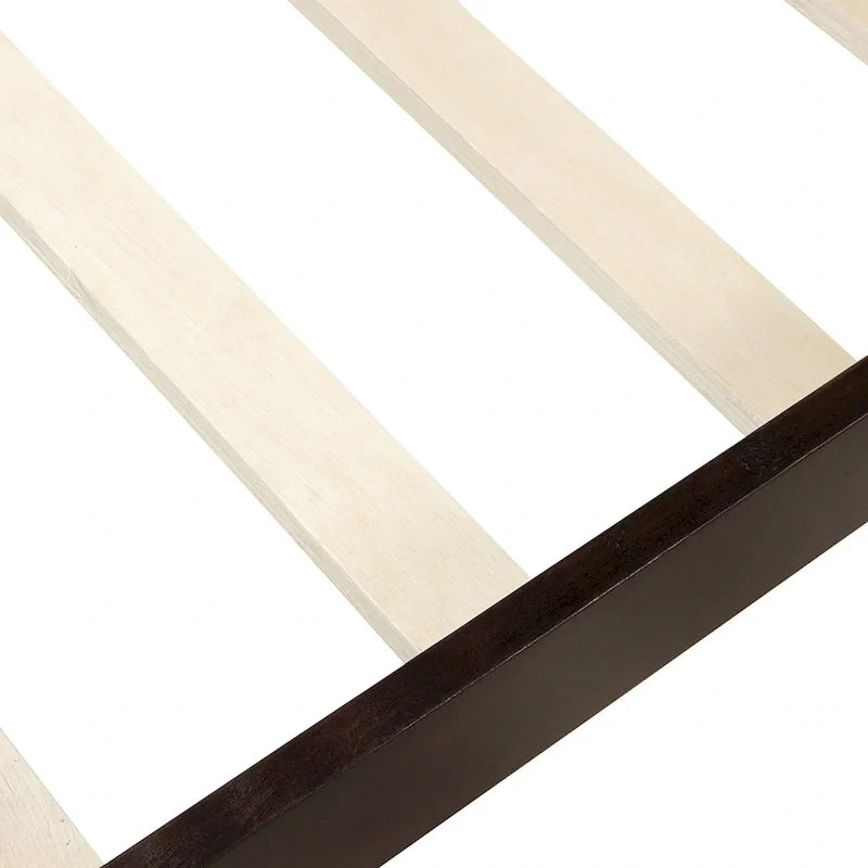 Lit plate-forme en bois avec tête et pied de lit