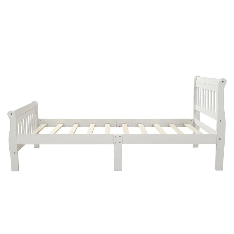 Lit plate-forme en bois avec tête et pied de lit