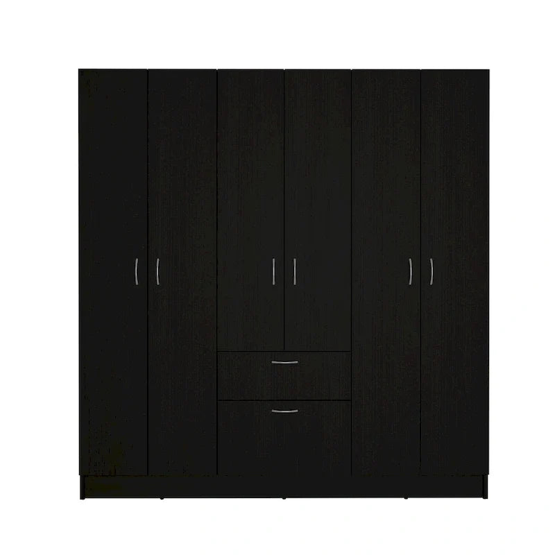 Mitu Six Doors Armoire, Seven Interior Shelves, One Drawer, Hanging Rod - N/A