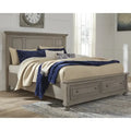 Letto contenitore grigio chiaro Lettner Signature Design by Ashley
