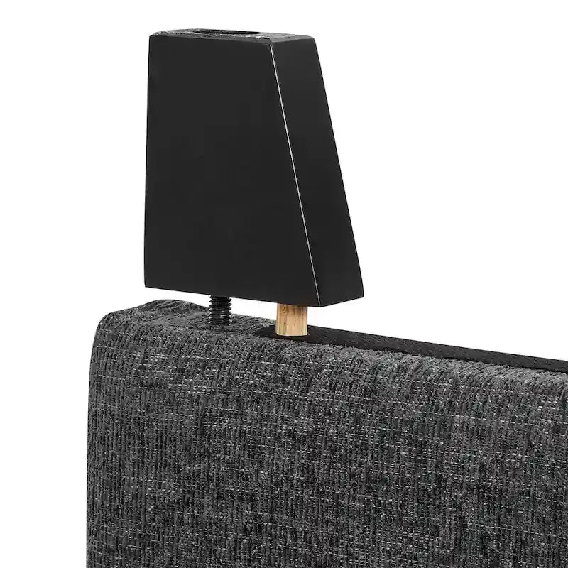 Lit plateforme capitonné Bridgevine Home Tall Granite Dark Grey Square Headboard