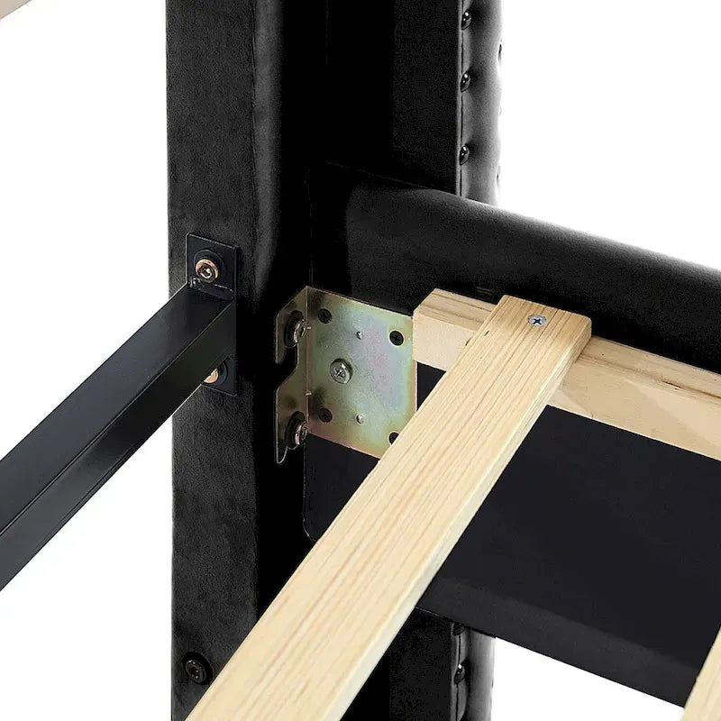 Cadre de lit plateforme Morden Fort Queen Size en velours avec pieds en métal de 15 cm