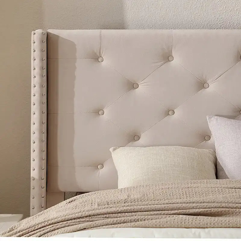 Cadre de lit plateforme Morden Fort Queen Size en velours avec pieds en métal de 15 cm