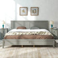 Lit plateforme king en bois massif gris moderne