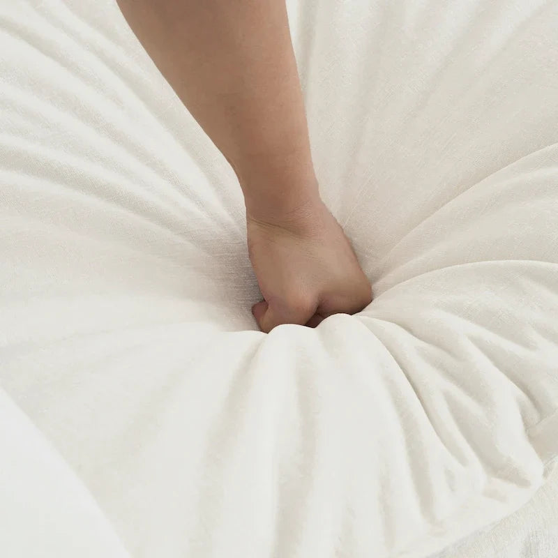 Fauteuil d'appoint moderne avec pouf, fauteuil de salon en chenille, fauteuil de lecture pour chambre à coucher, blanc