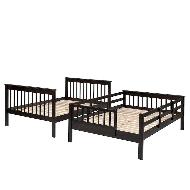 Letto a Castello a Misura Francese con Cassetti, Spazio Contenitore e Sponda di Sicurezza per la Camera da Letto, colore Espresso (vecchio SKU: LP000310AAP)
