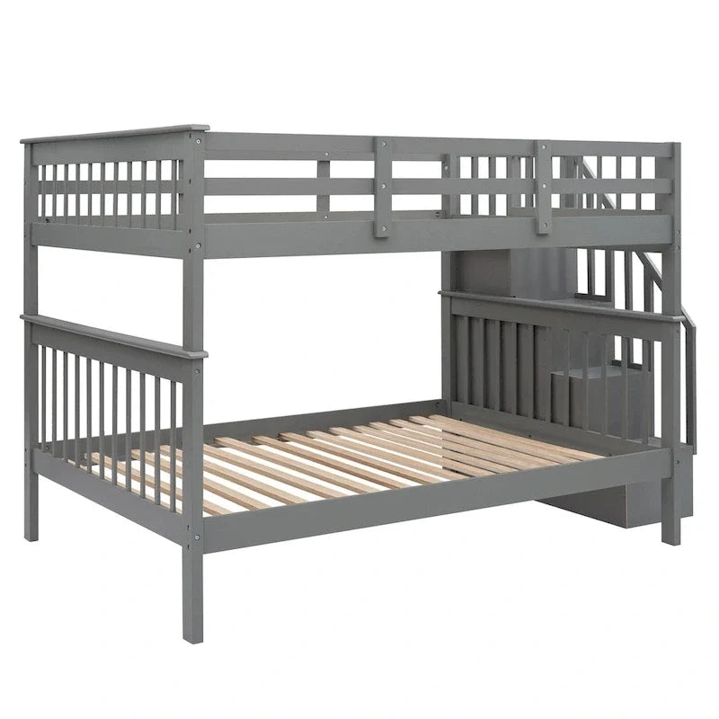 Letto a Castello a Misura Francese con Cassetti, Spazio Contenitore e Sponda di Sicurezza per la Camera da Letto, colore Espresso (vecchio SKU: LP000310AAP)