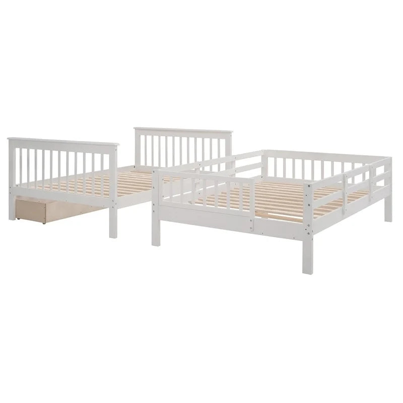Letto a Castello a Misura Francese con Cassetti, Spazio Contenitore e Sponda di Sicurezza per la Camera da Letto, colore Espresso (vecchio SKU: LP000310AAP)