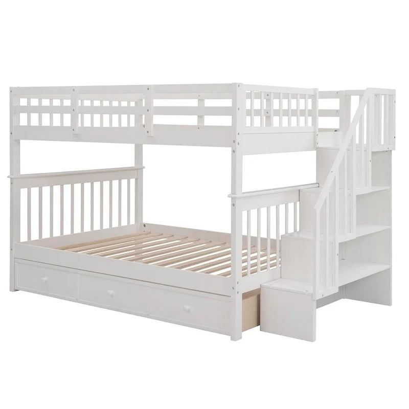 Letto a Castello a Misura Francese con Cassetti, Spazio Contenitore e Sponda di Sicurezza per la Camera da Letto, colore Espresso (vecchio SKU: LP000310AAP)