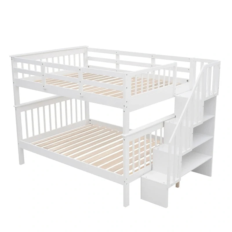 Letto a Castello a Misura Francese con Cassetti, Spazio Contenitore e Sponda di Sicurezza per la Camera da Letto, colore Espresso (vecchio SKU: LP000310AAP)