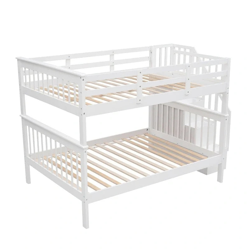 Letto a Castello a Misura Francese con Cassetti, Spazio Contenitore e Sponda di Sicurezza per la Camera da Letto, colore Espresso (vecchio SKU: LP000310AAP)