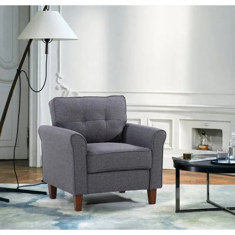 Kouchouk 32.9 Wide Tufted Linen Armchair