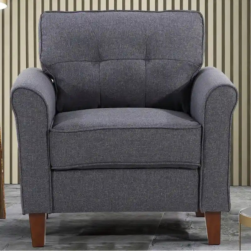 Kouchouk 32.9 Wide Tufted Linen Armchair