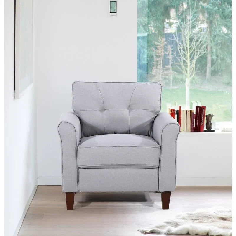 Kouchouk 32.9 Wide Tufted Linen Armchair