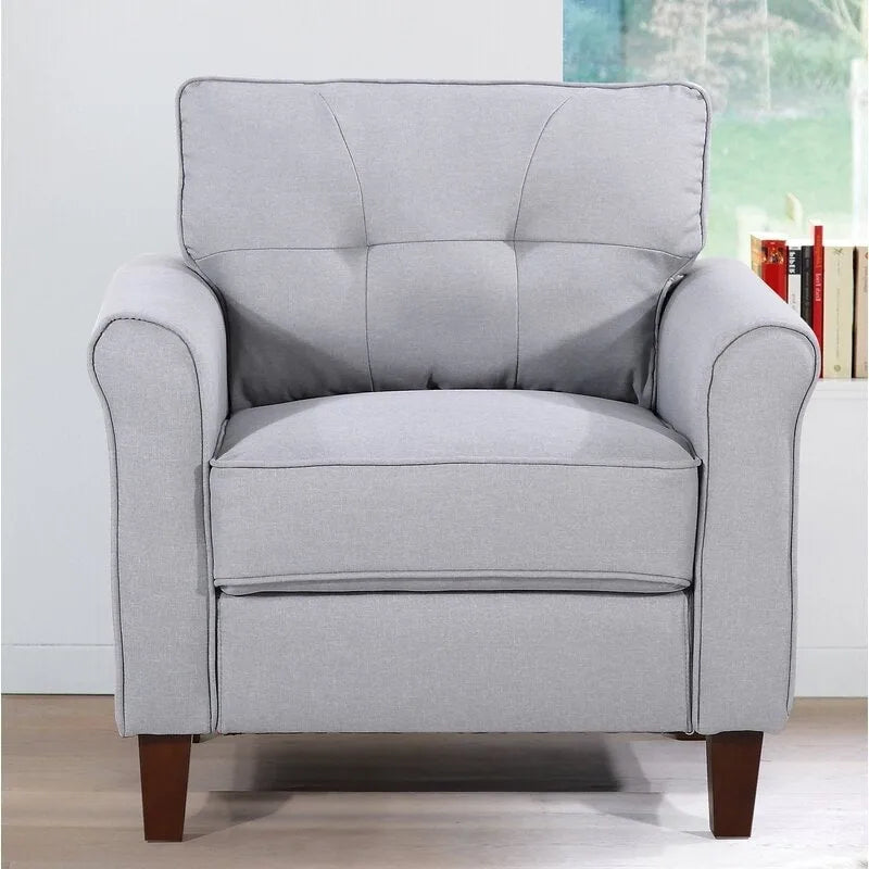 Kouchouk 32.9 Wide Tufted Linen Armchair