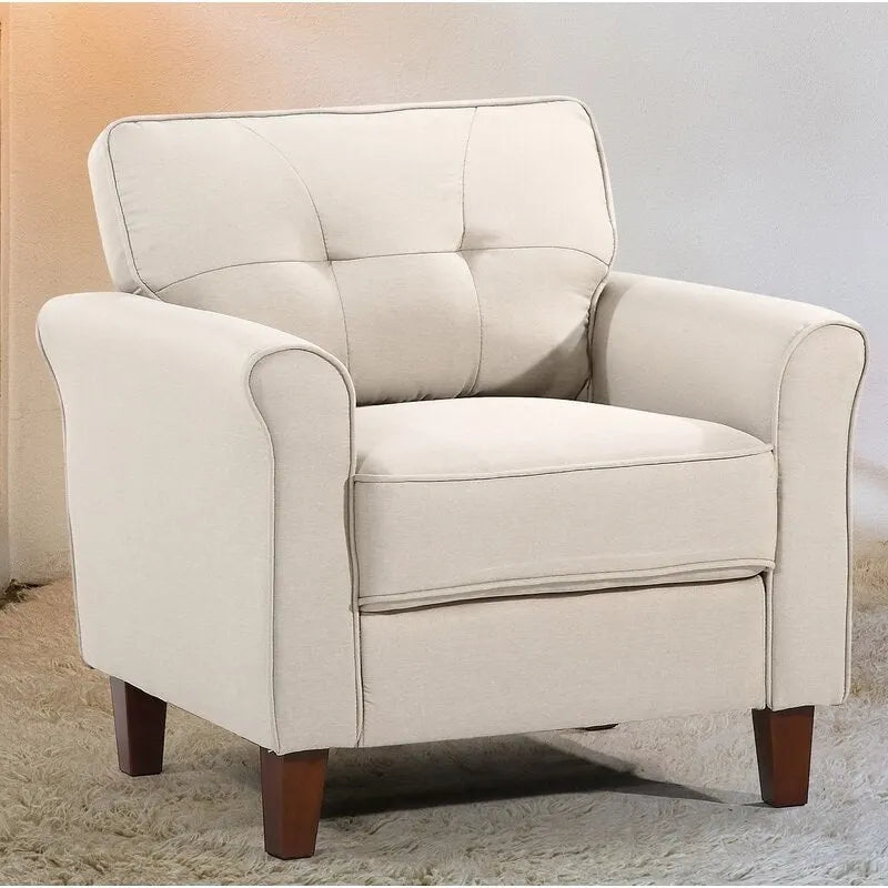 Kouchouk 32.9 Wide Tufted Linen Armchair