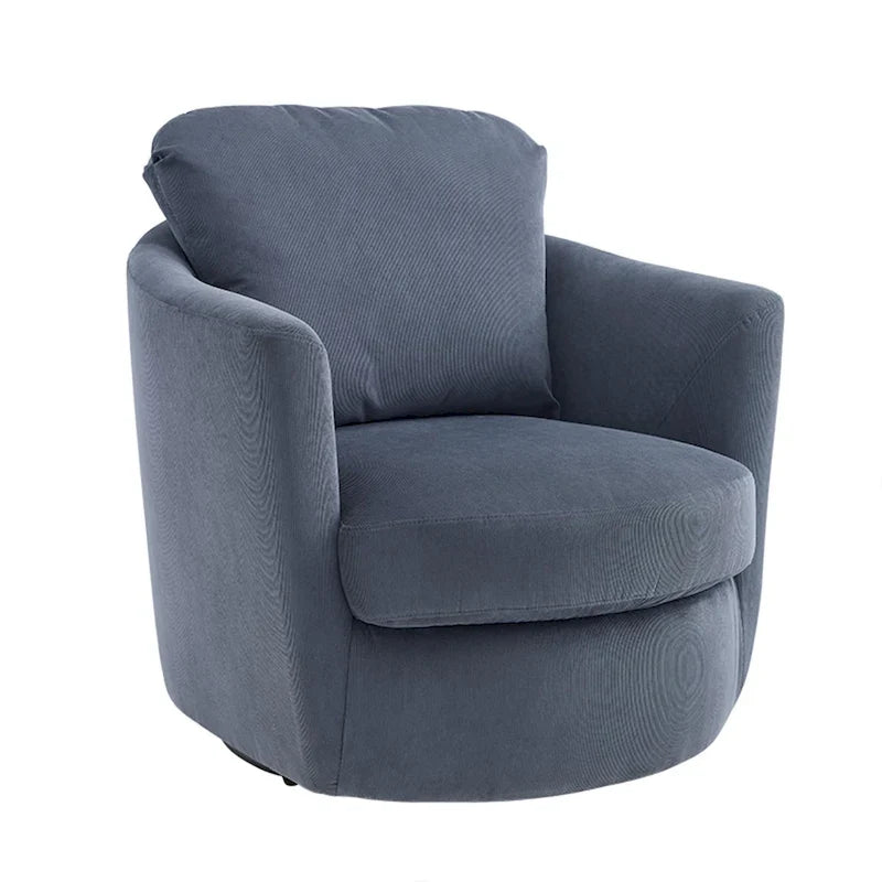 Art Leon Modern Comfortable Corduroy Fabric Swivel Barrel Accent Chair