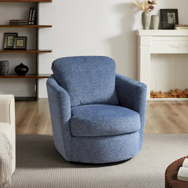 Art Leon Modern Comfortable Corduroy Fabric Swivel Barrel Accent Chair