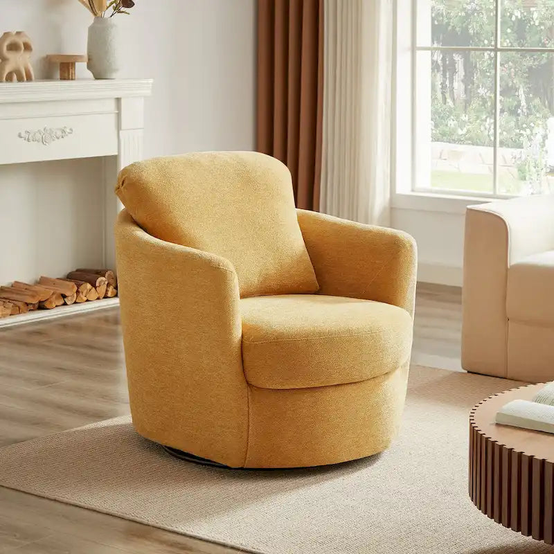 Fauteuil pivotant Art Leon en velours côtelé, moderne et confortable