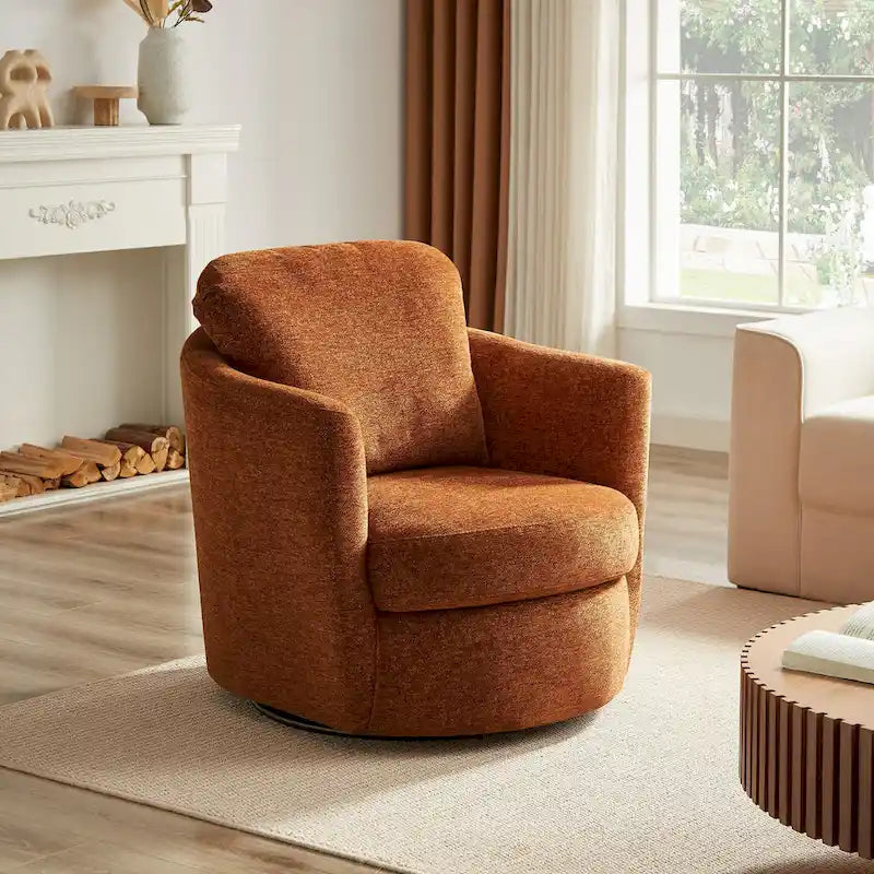 Fauteuil pivotant Art Leon en velours côtelé, moderne et confortable