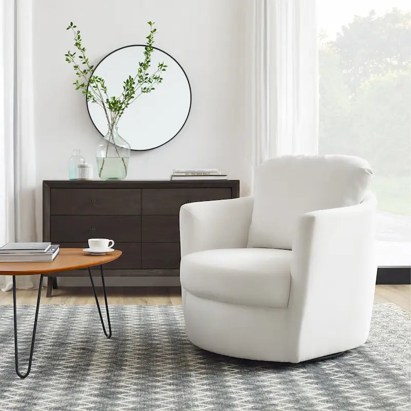 Fauteuil pivotant Art Leon en velours côtelé, moderne et confortable