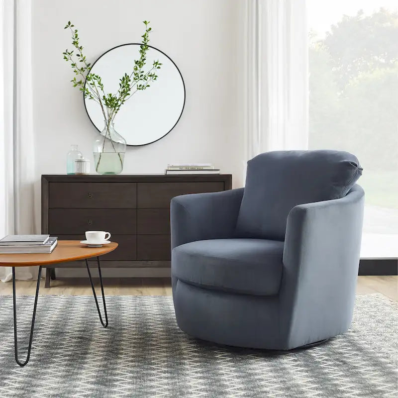 Fauteuil pivotant Art Leon en velours côtelé, moderne et confortable