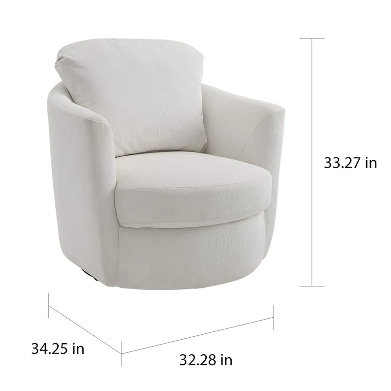 Fauteuil pivotant Art Leon en velours côtelé, moderne et confortable