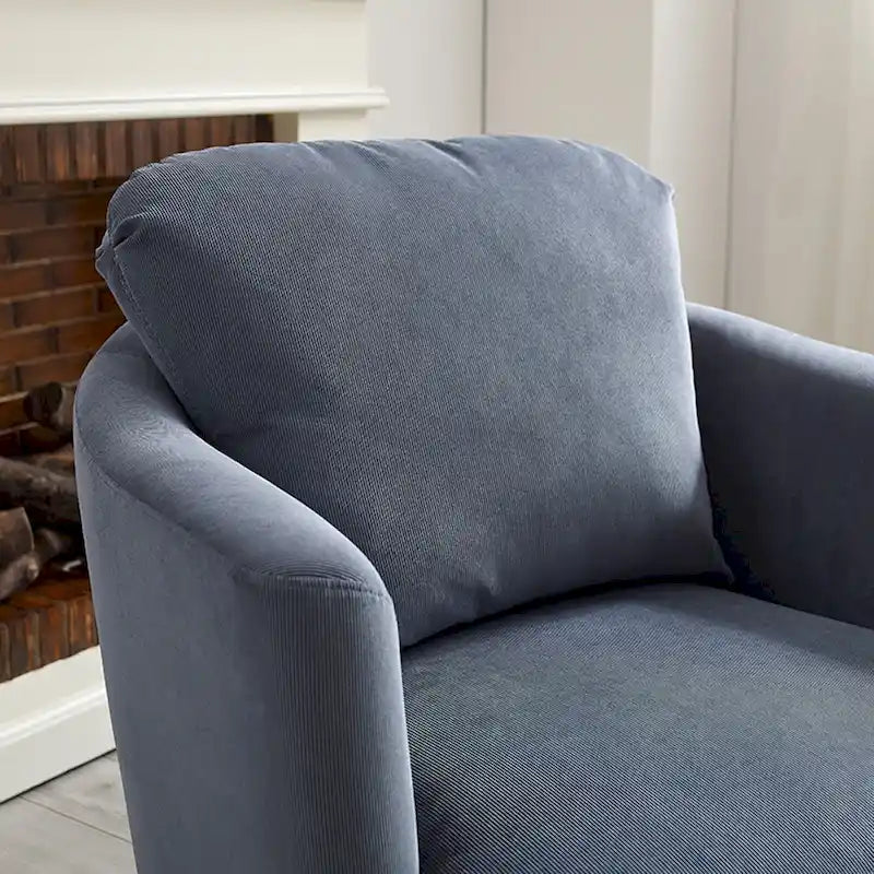 Fauteuil pivotant Art Leon en velours côtelé, moderne et confortable