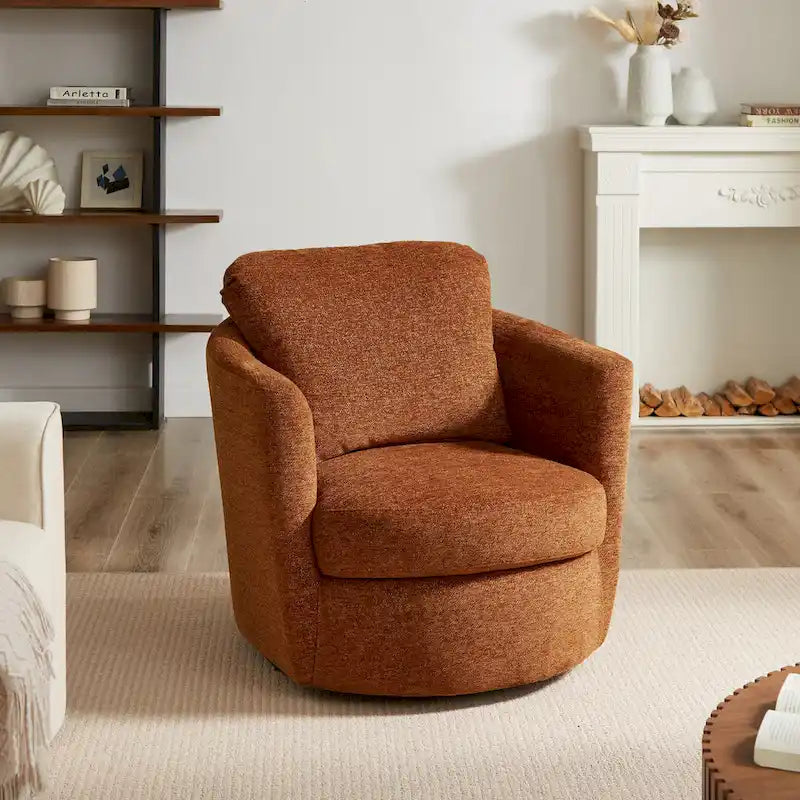 Fauteuil pivotant Art Leon en velours côtelé, moderne et confortable