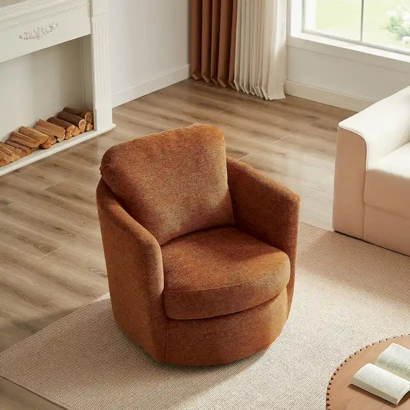 Fauteuil pivotant Art Leon en velours côtelé, moderne et confortable