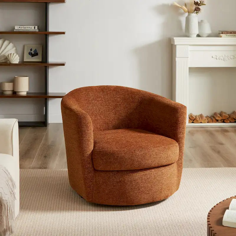 Fauteuil pivotant Art Leon en velours côtelé, moderne et confortable
