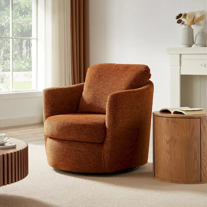 Fauteuil pivotant Art Leon en velours côtelé, moderne et confortable