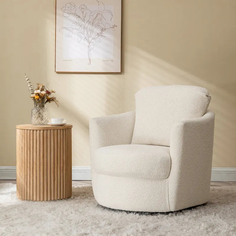 Fauteuil pivotant Art Leon en velours côtelé, moderne et confortable