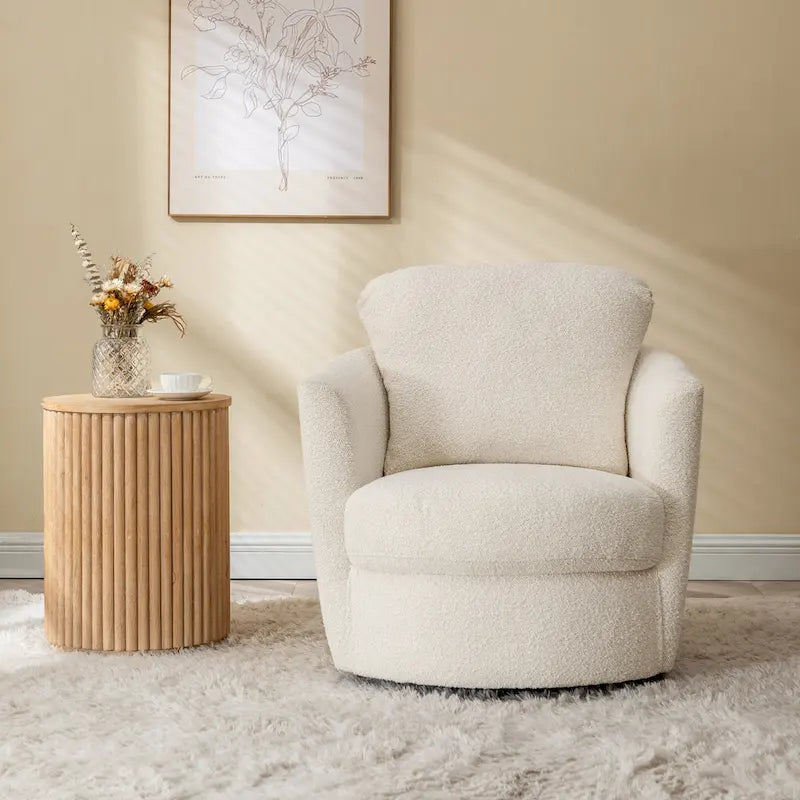 Fauteuil pivotant Art Leon en velours côtelé, moderne et confortable