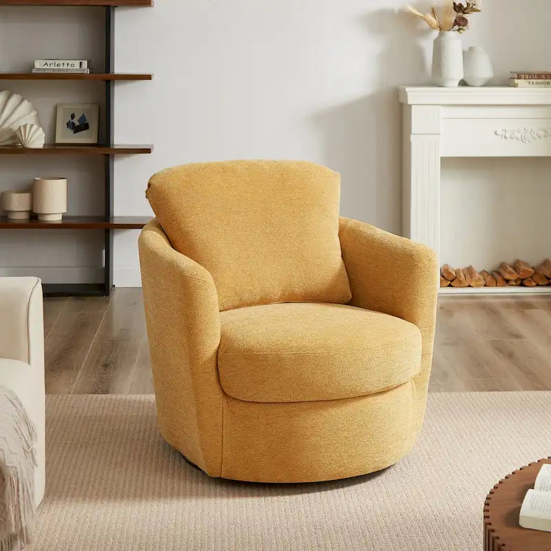 Fauteuil pivotant Art Leon en velours côtelé, moderne et confortable