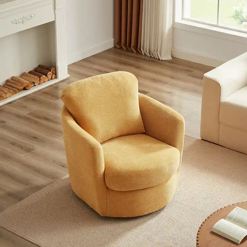 Fauteuil pivotant Art Leon en velours côtelé, moderne et confortable