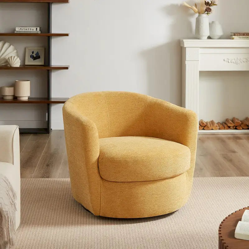 Fauteuil pivotant Art Leon en velours côtelé, moderne et confortable