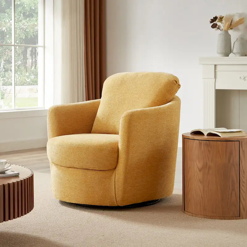 Fauteuil pivotant Art Leon en velours côtelé, moderne et confortable