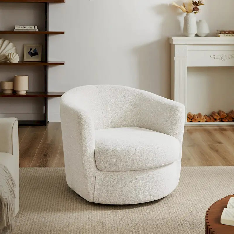 Fauteuil pivotant Art Leon en velours côtelé, moderne et confortable