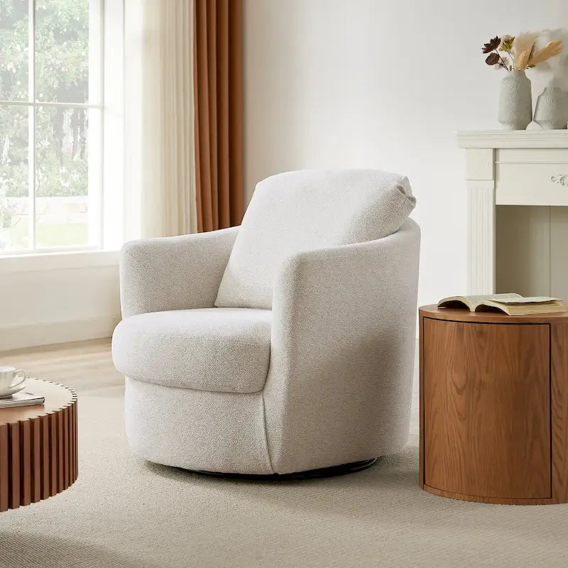 Fauteuil pivotant Art Leon en velours côtelé, moderne et confortable