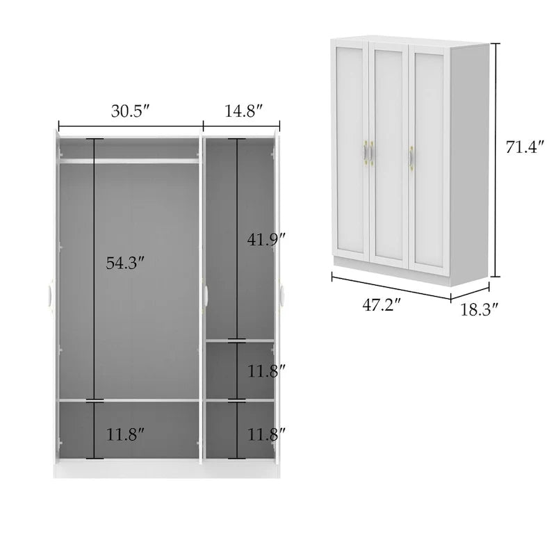 Grande Armoire / Garde-robe / Penderie Kerrogee, 120 cm (L) x 180 cm (H) x 45 cm (P)