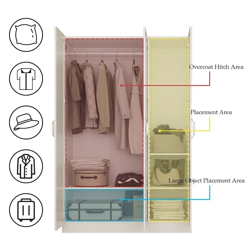 Grande Armoire / Garde-robe / Penderie Kerrogee, 120 cm (L) x 180 cm (H) x 45 cm (P)