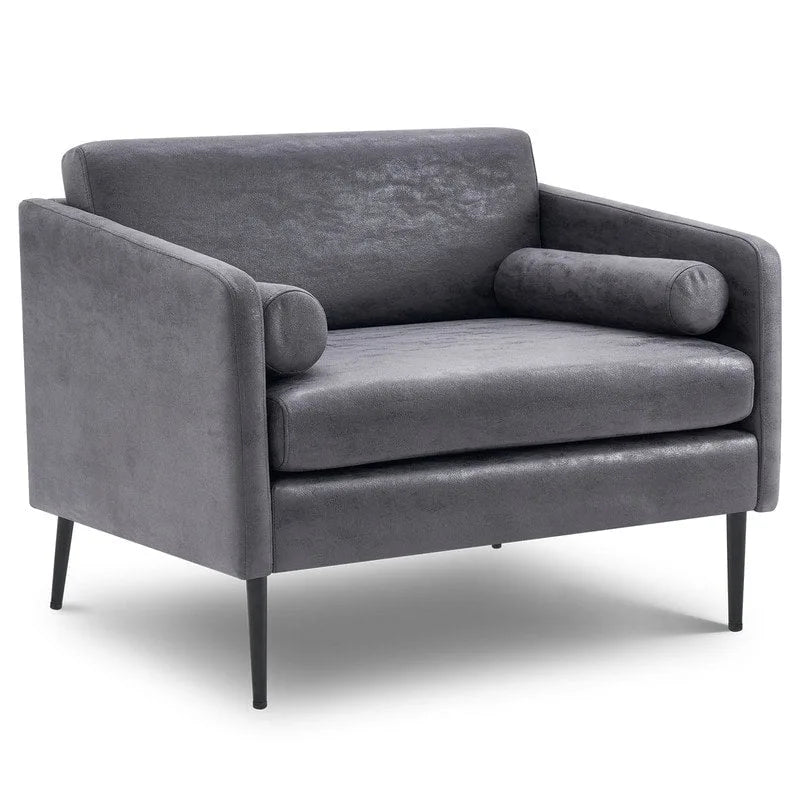 1.5 Seats Foil Fabric Surrounding Accent Chair with Pillow Indoor Circle Chair