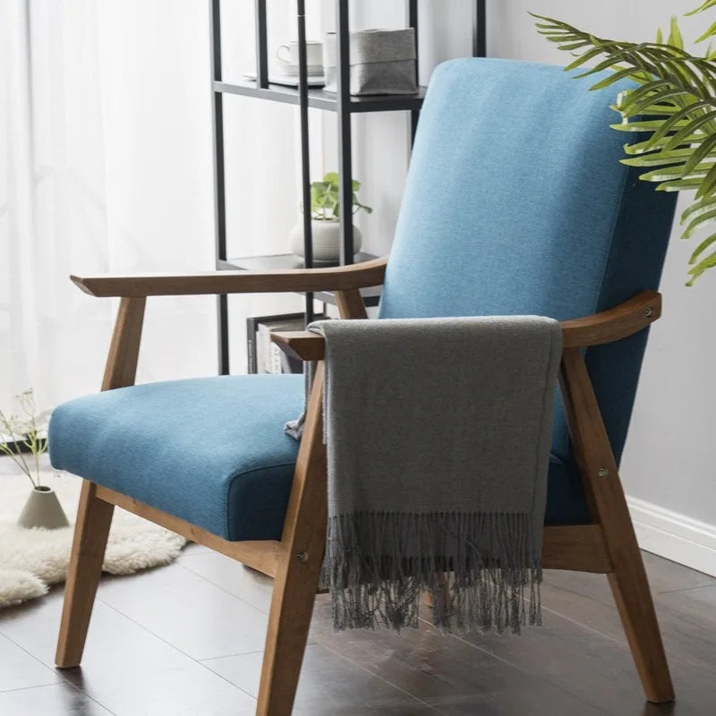 Home Comfort Mid Century Modern Wood Frame Accent Chair