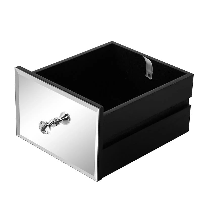 Modern 3-Drawers Mirrored Nightstand Bedside Table