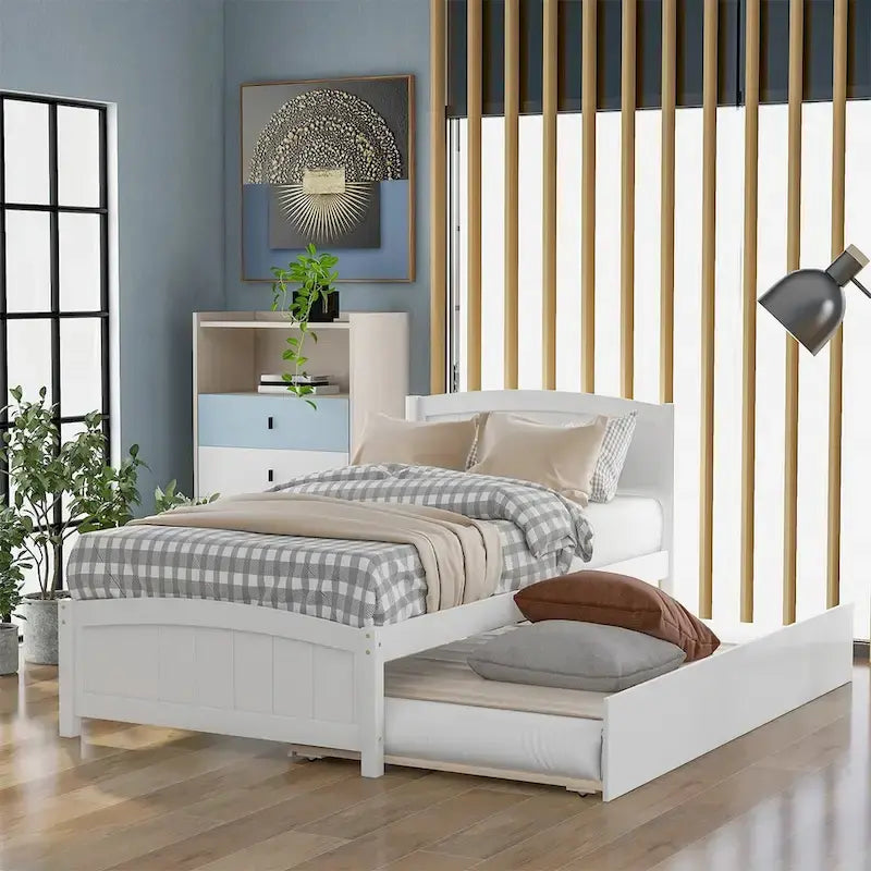 Lit plate-forme Merax une place avec lit gigogne