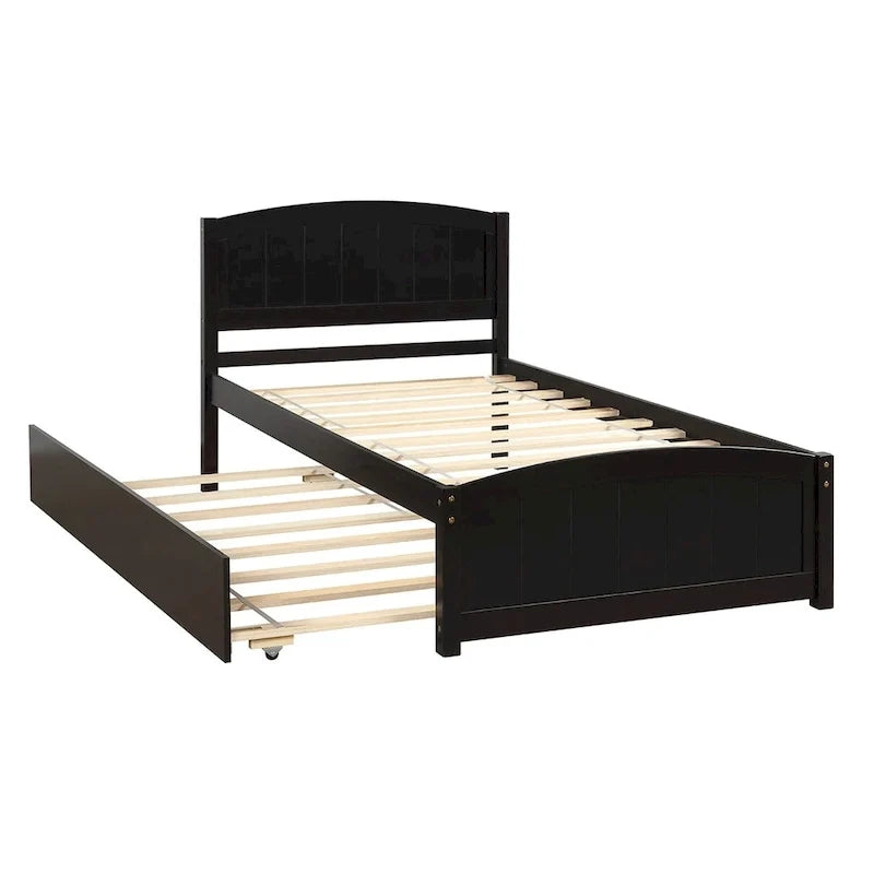 Lit plate-forme Merax une place avec lit gigogne
