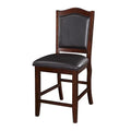 Chaise haute sans accoudoirs en bois, brun expresso et noir, lot de 2
