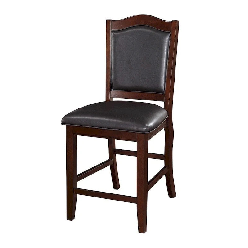Chaise haute sans accoudoirs en bois, brun expresso et noir, lot de 2