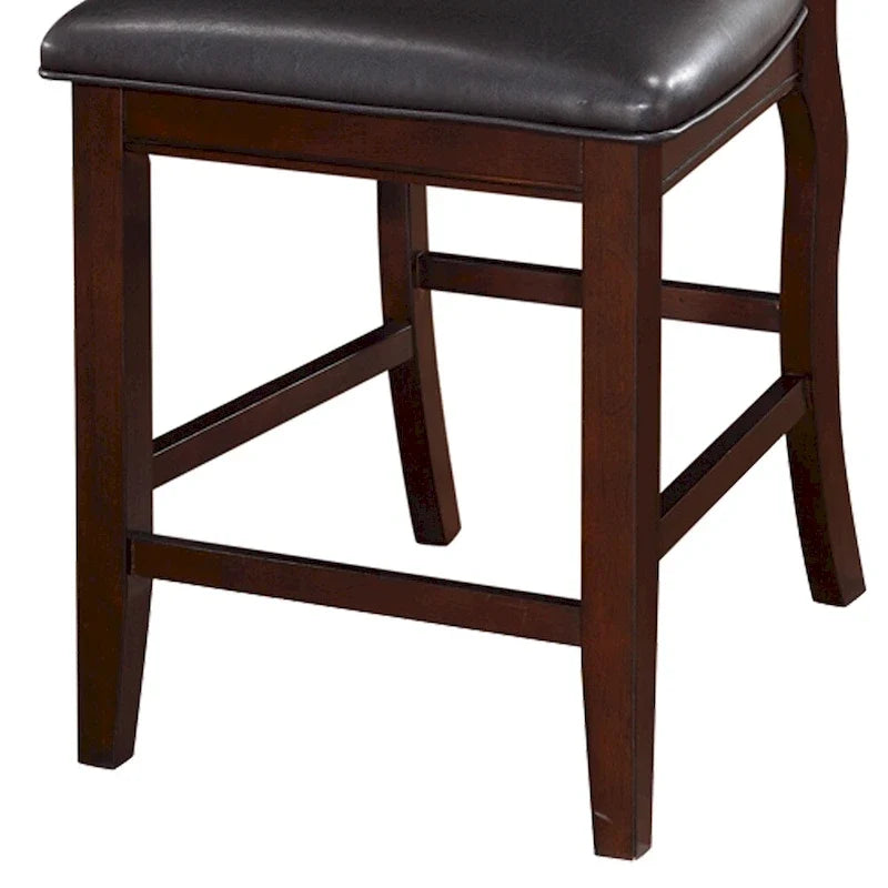 Chaise haute sans accoudoirs en bois, brun expresso et noir, lot de 2
